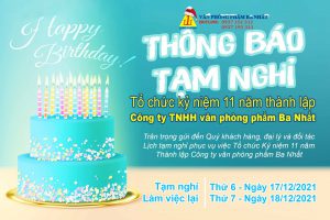 thông báo tạm nghỉ ngày kỷ niệm thành lập công ty