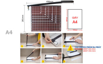 bàn cắt giấy A4 gỗ nâu Dân Hoa giá rẻ
