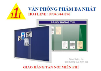 Bảng thông tin treo tường cửa kính lùa có khóa - VPP Ba Nhất