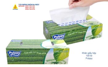 khăn giấy hộp Pulppy hương trà xanh 100 tờ 2 lớp