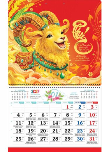 Dịch vụ in lịch lò xo tại Văn Phòng Phẩm Ba Nhất